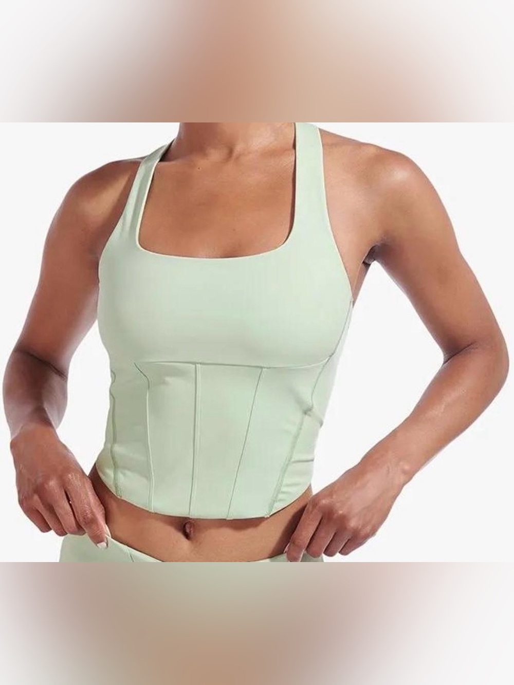 New Balance x STAUD Corset Tank in Sage Green